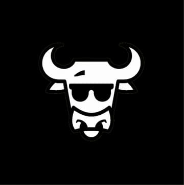 The registered bull mark — a bull's head wearing sunglasses