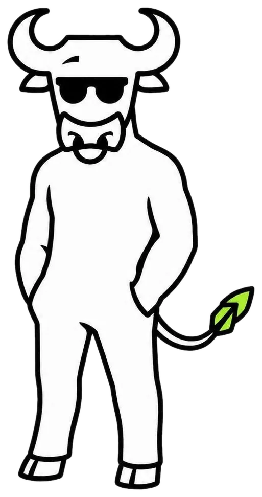 Bullcoin mascot pacing around